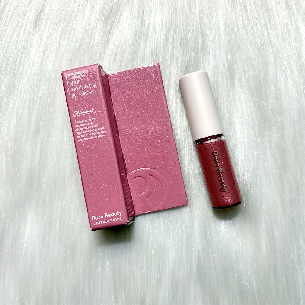 4/$30 Sale Rare Beauty💄Positive Light Luminizing Lip Gloss in Glimmer Sample NIB